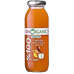BenOrganic Organik Detox Meyve Suyu  Elma  Tarçın  Zencefil  250ml
