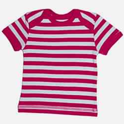 Canboli Organik Bebek Kısa Kollu T-shirt  Çizgili Fuşya  0-3 Ay 