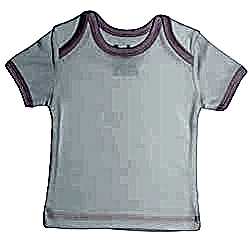 Canboli Organik Bebek Kısa Kollu T-shirt  Ekru Açık Pembe Biyeli  0-3 Ay 