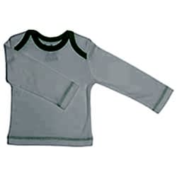 Canboli Organik Bebek Uzun Kollu T-shirt  Ekru Yeşil Biyeli  3-6 Ay 