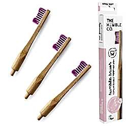 Humble Brush Ekolojik Bambu Değiştirilebilir 3 Başlıklı Diş Fırçası  Yumuşak  Lila 