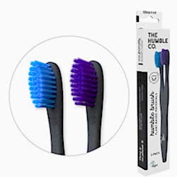 Humble Brush Ekolojik Bitki Bazlı 2'li Diş Fırçası  Hassas  Mavi&Lila 