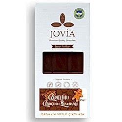 Jovia Organik Sütlü Çikolata  Zencefilli Tarçınlı Bisküvili  85g