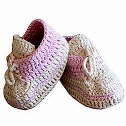 Organic Bonny Baby Organik El Yapımı Bağcıklı Patik  6-12 Ay  Pembe 