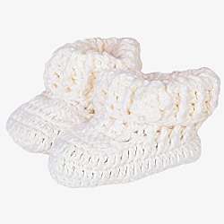 OrganicKid Organik Örgü Patik Beyaz