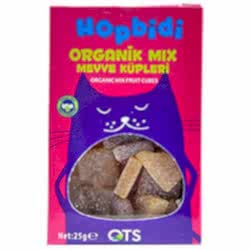 OTS Organik Hopbidi Mix Meyve Küpleri  Yumuşak Şeker  25g