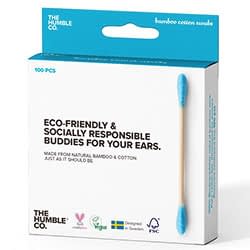 The Humble Bambu Pamuk Kulak Temizleme Çubuğu  Mavi  100 Adet