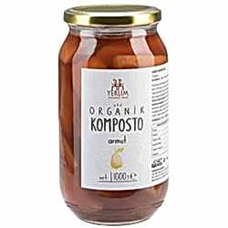 Yerlim Organik Armut Kompostosu 1000ml  Cam Kavanoz 